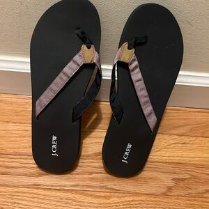 JCrew grossgrain ribbon flip flops 8 NWOT